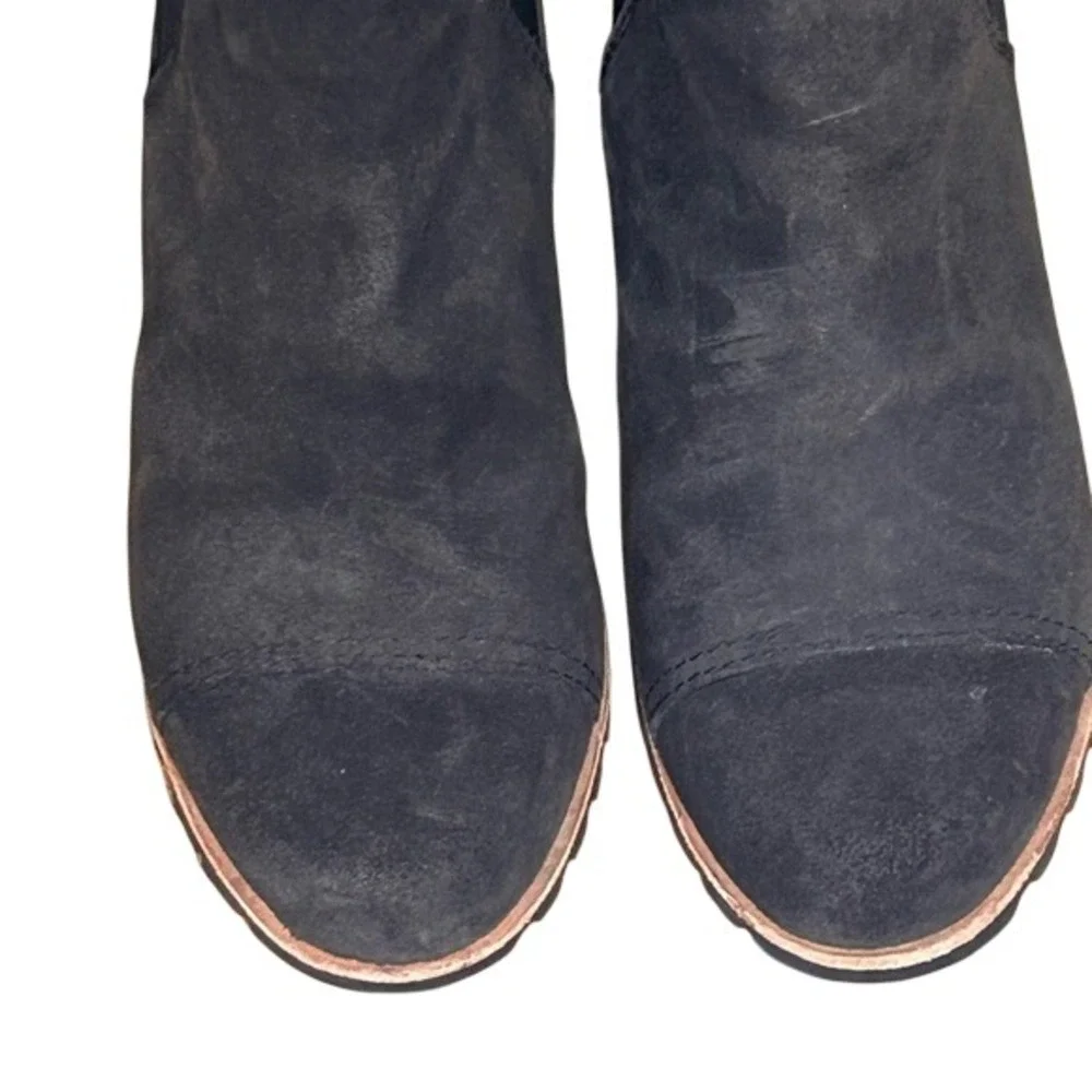UGG Hidden Wedge Womens 7‎ Ankle Boots Black Suede Slip On